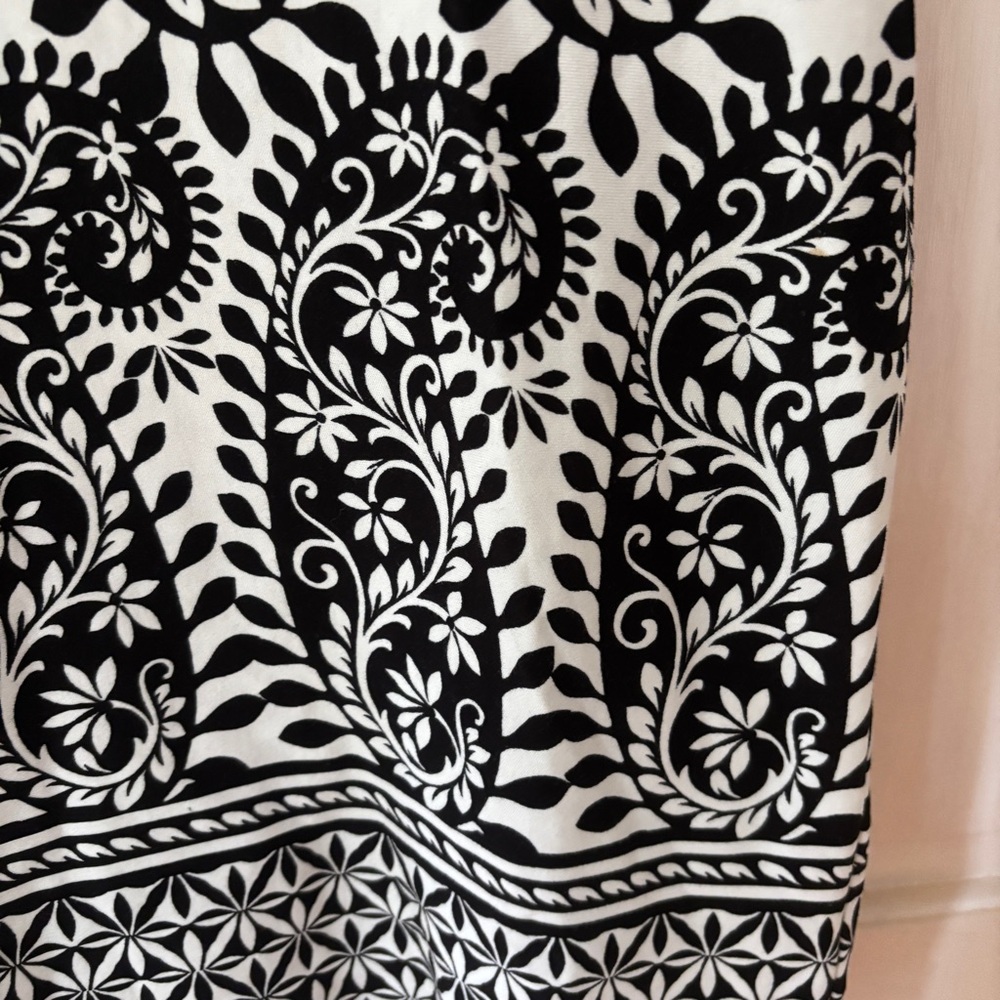 Talbots Monochromatic Elegant Black White Paisley Patterned Dress Size Medium - Picture 4 of 12